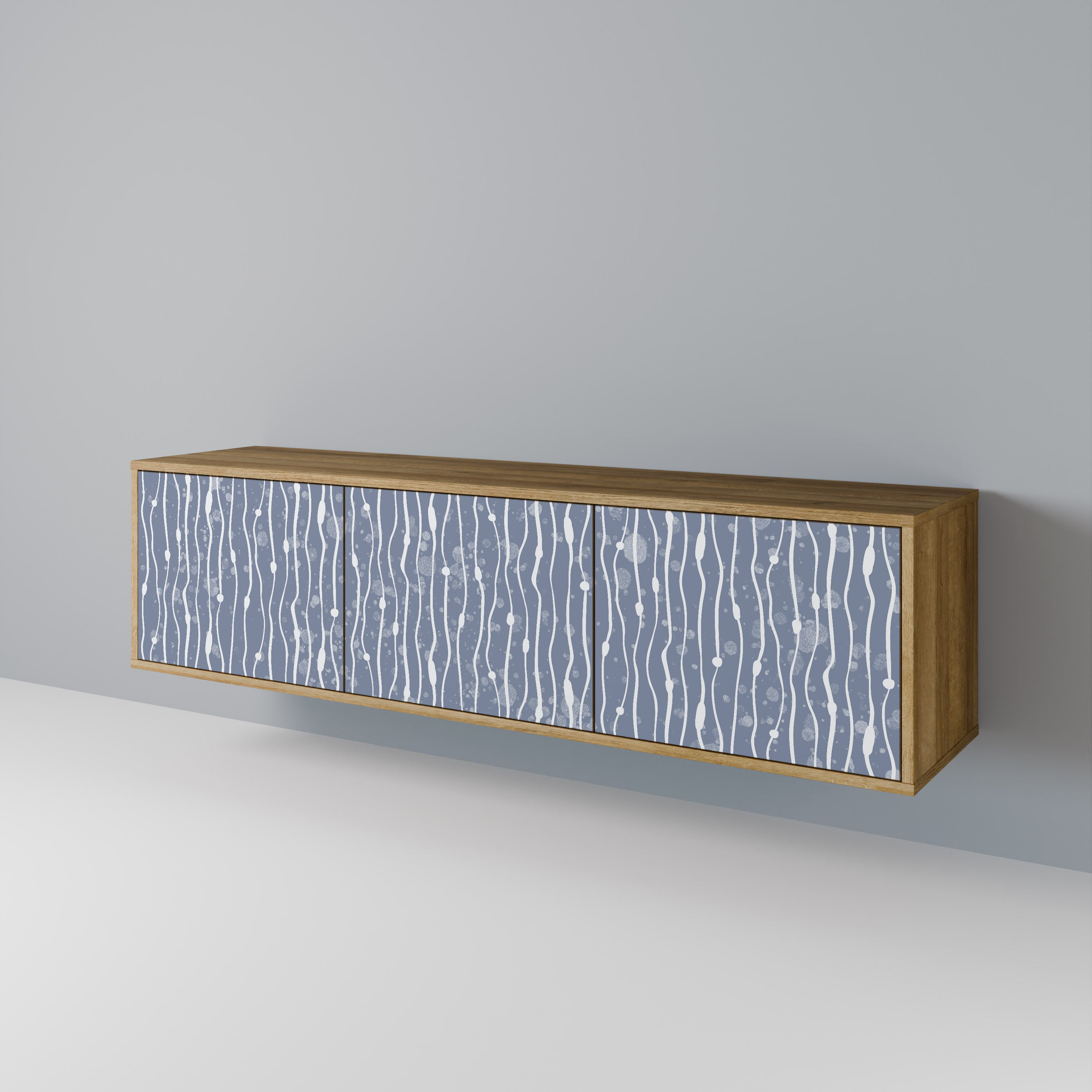 GRAPHITE RAIN TV-bänk med 3 dörrar