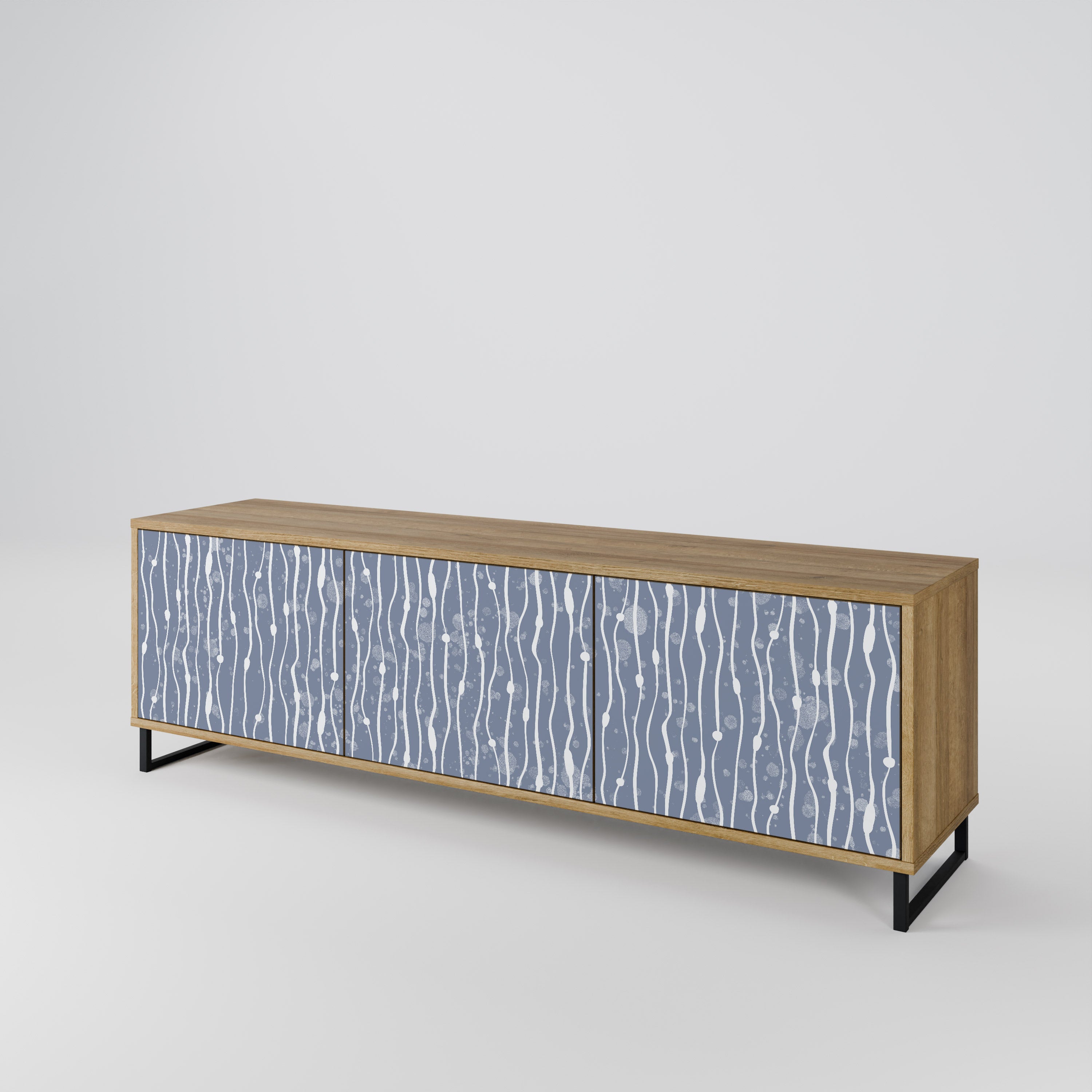 GRAPHITE RAIN TV-bänk med 3 dörrar