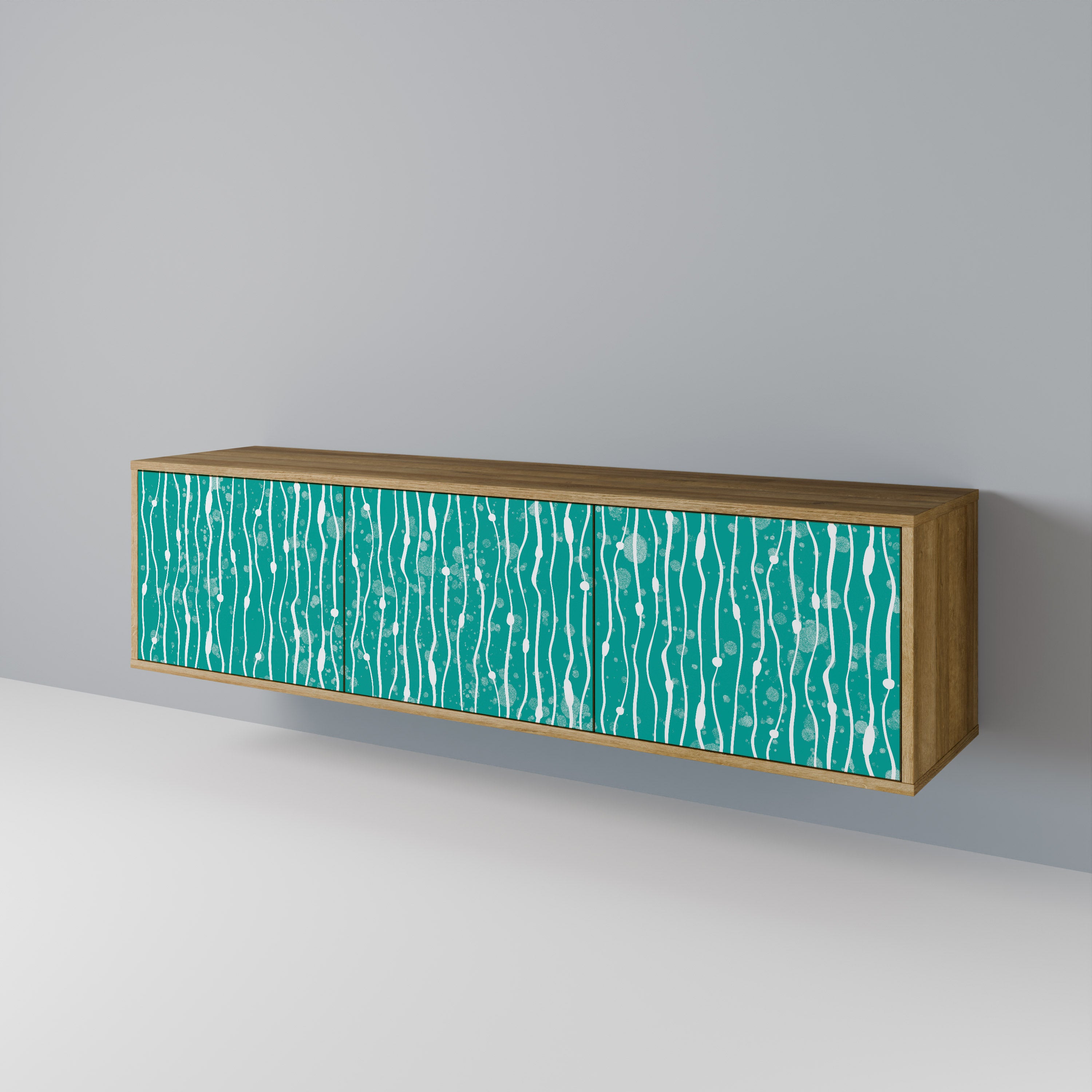 TURQUOISE RAIN TV-bänk med 3 dörrar