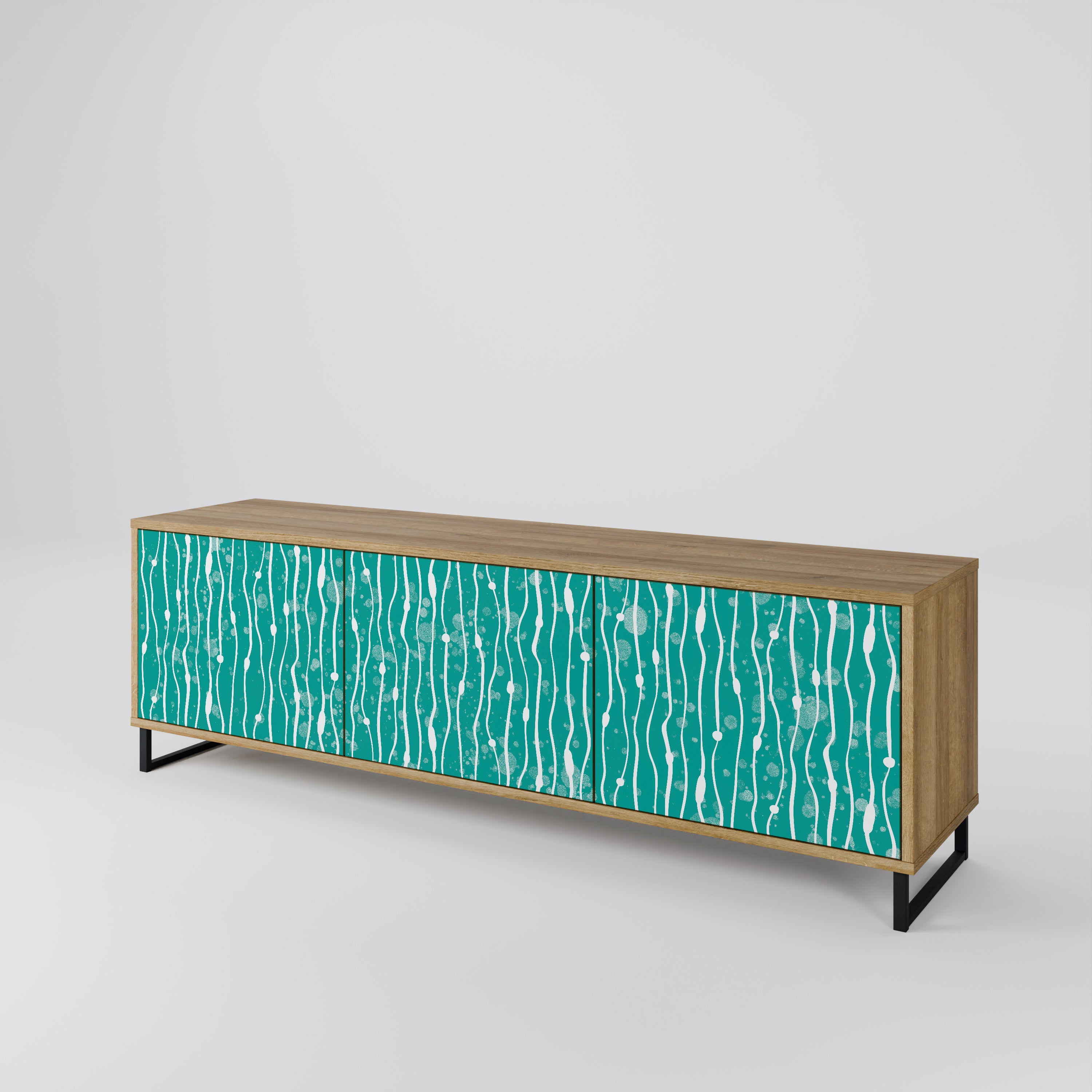 TURQUOISE RAIN TV-bänk med 3 dörrar