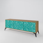TURQUOISE RAIN 3-Door TV Stand in Oak Effect
