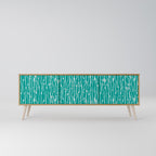 TURQUOISE RAIN 3-Door TV Stand in Oak Effect