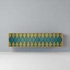 POLYGONS 3-Door TV Stand in Oak Effect