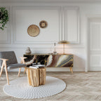 GOLD DUST 3-Door TV Stand in Oak Effect