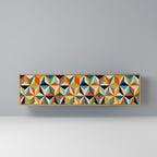 TESSELATE TREASURES 3-Door TV Stand in Oak Effect