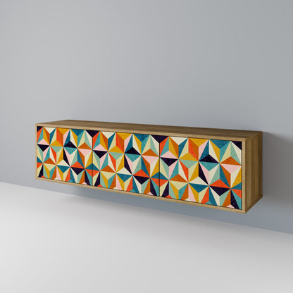 TESSELATE TREASURES 3-dörrars TV-bänk i ekeffekt