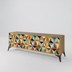 TESSELATE TREASURES 3-Door TV Stand in Oak Effect