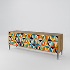 TESSELATE TREASURES 3-Door TV Stand in Oak Effect