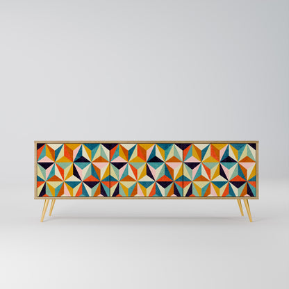 TESSELATE TREASURES 3-dörrars TV-bänk i ekeffekt