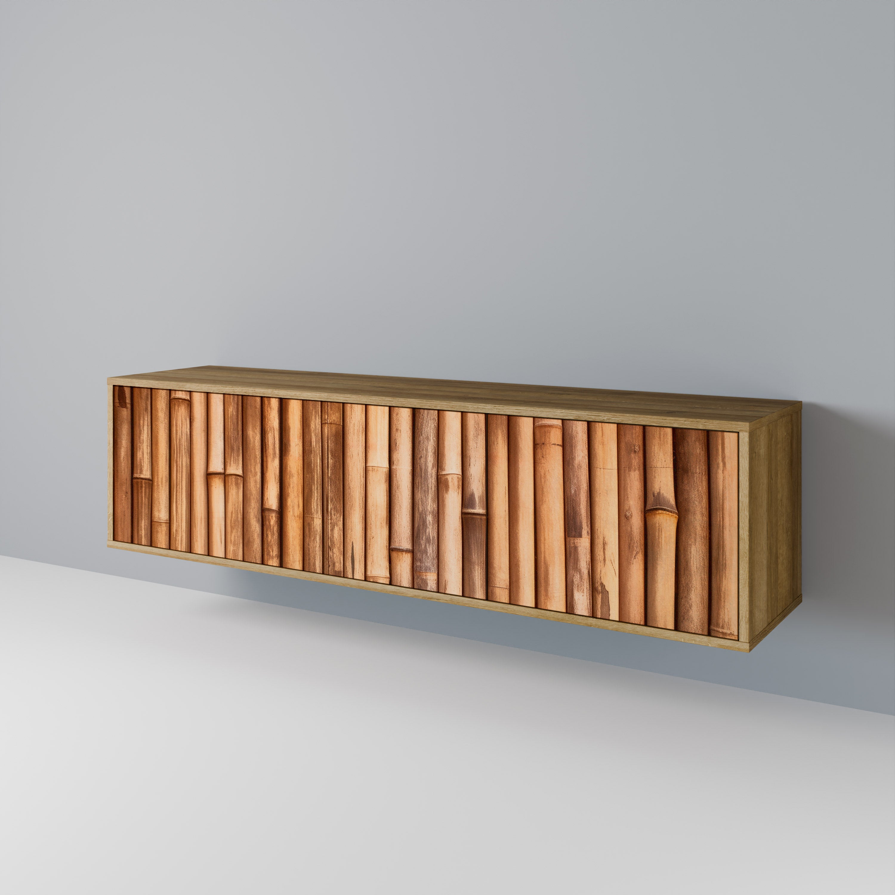 NATURAL WOOD TV-bänk med 3 dörrar