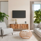NATURAL WOOD TV-bänk med 3 dörrar