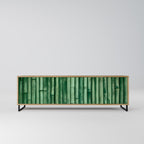 NATURGRÖN TV-bänk med 3 dörrar i ekeffekt