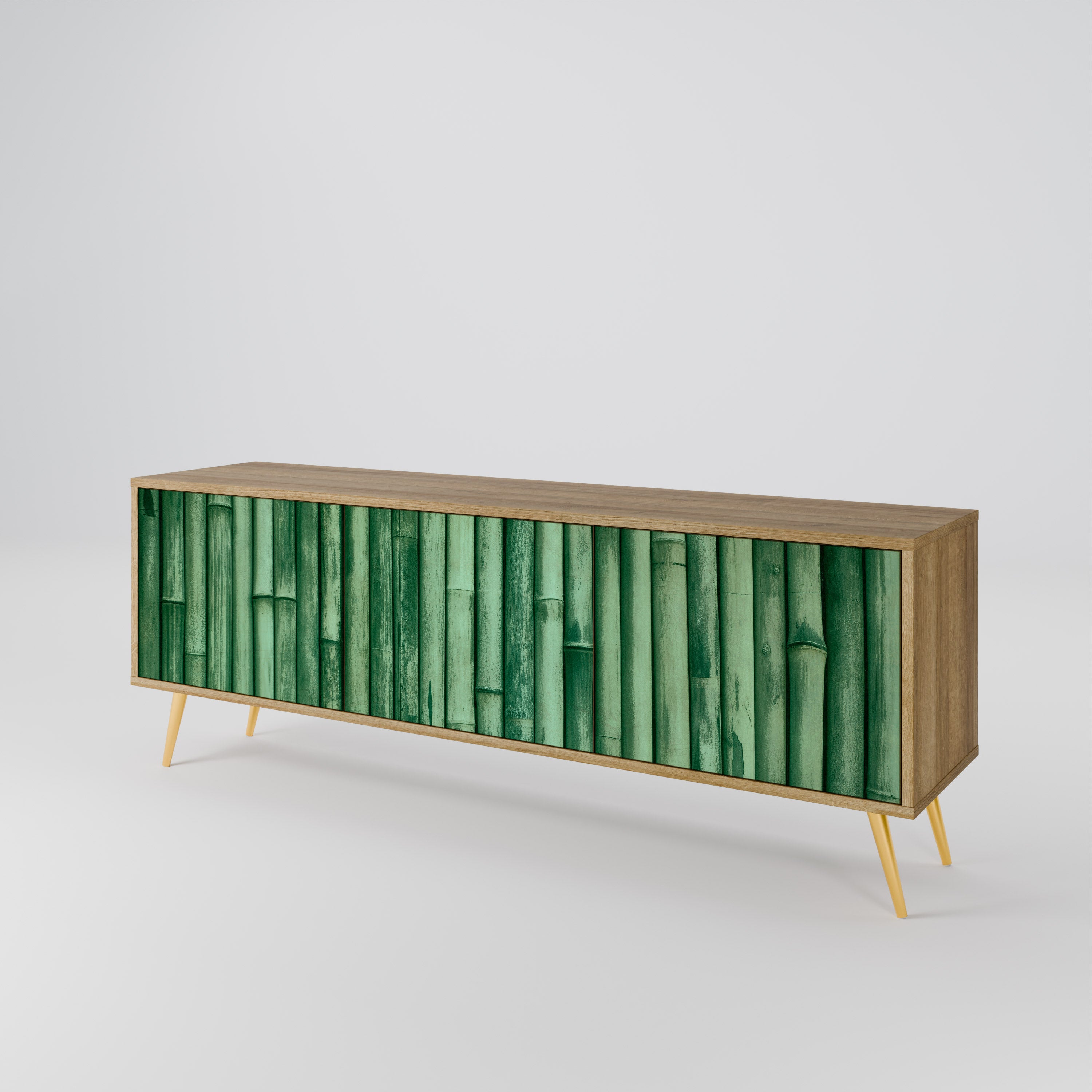 NATURAL GREEN TV-bänk med 3 dörrar