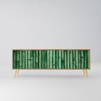 NATURGRÖN TV-bänk med 3 dörrar i ekeffekt