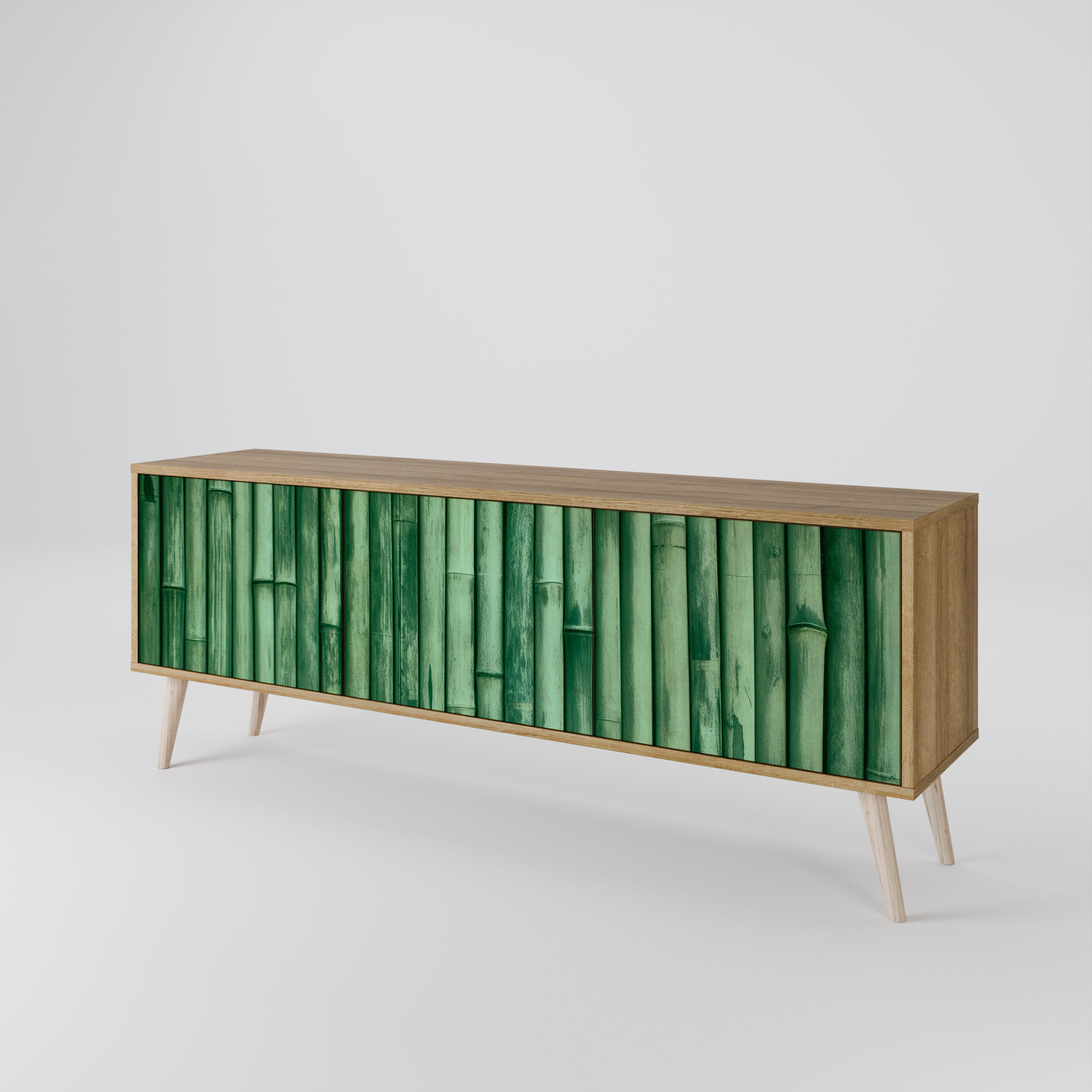 NATURAL GREEN TV-bänk med 3 dörrar
