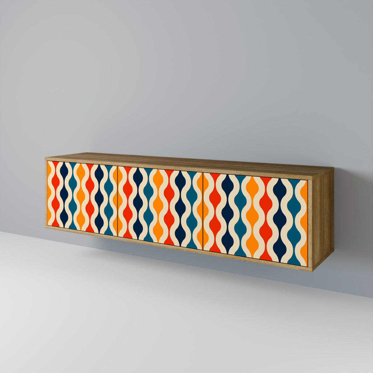 COLORFUL NOSTALGIA TV-bänk med 3 dörrar
