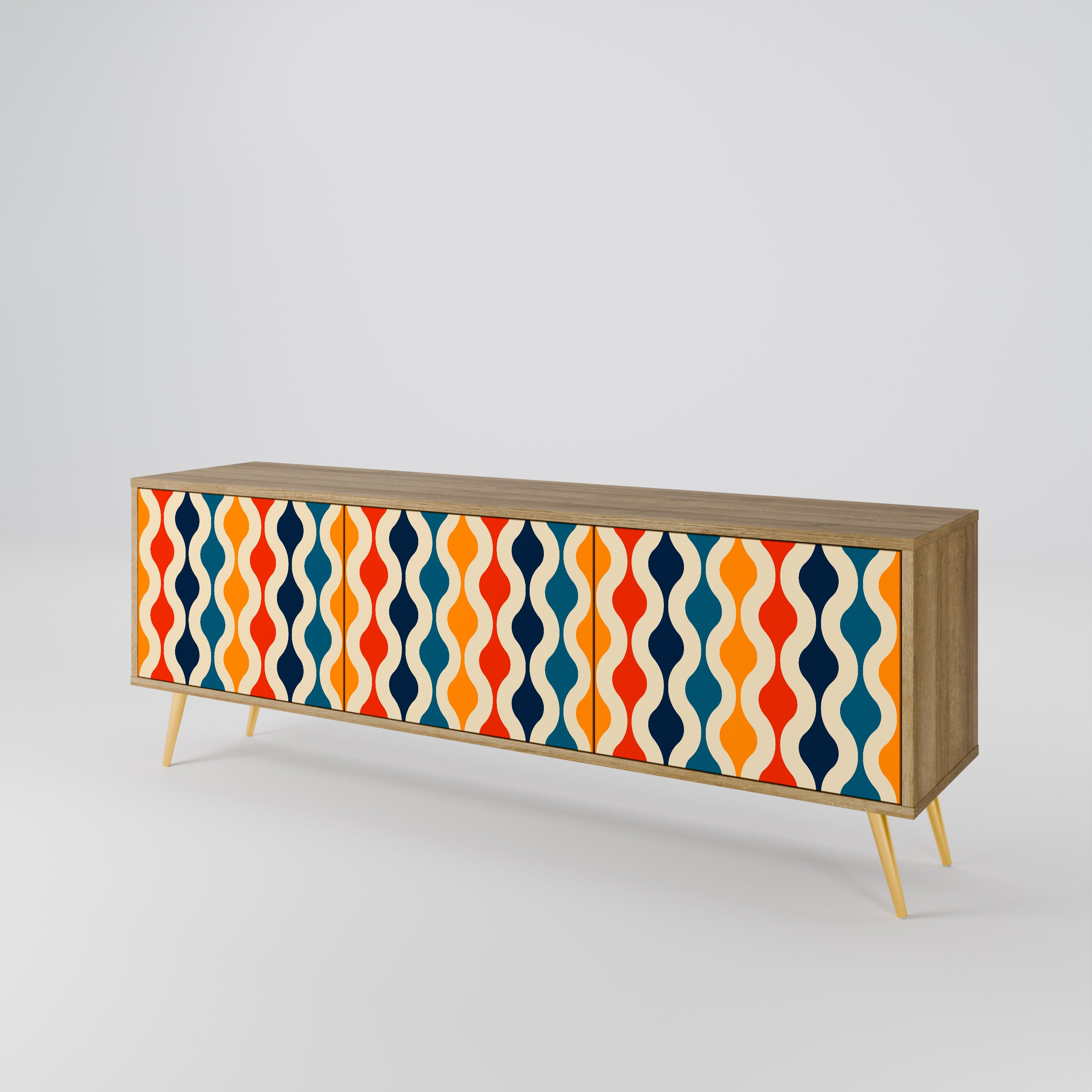 COLORFUL NOSTALGIA TV-bänk med 3 dörrar