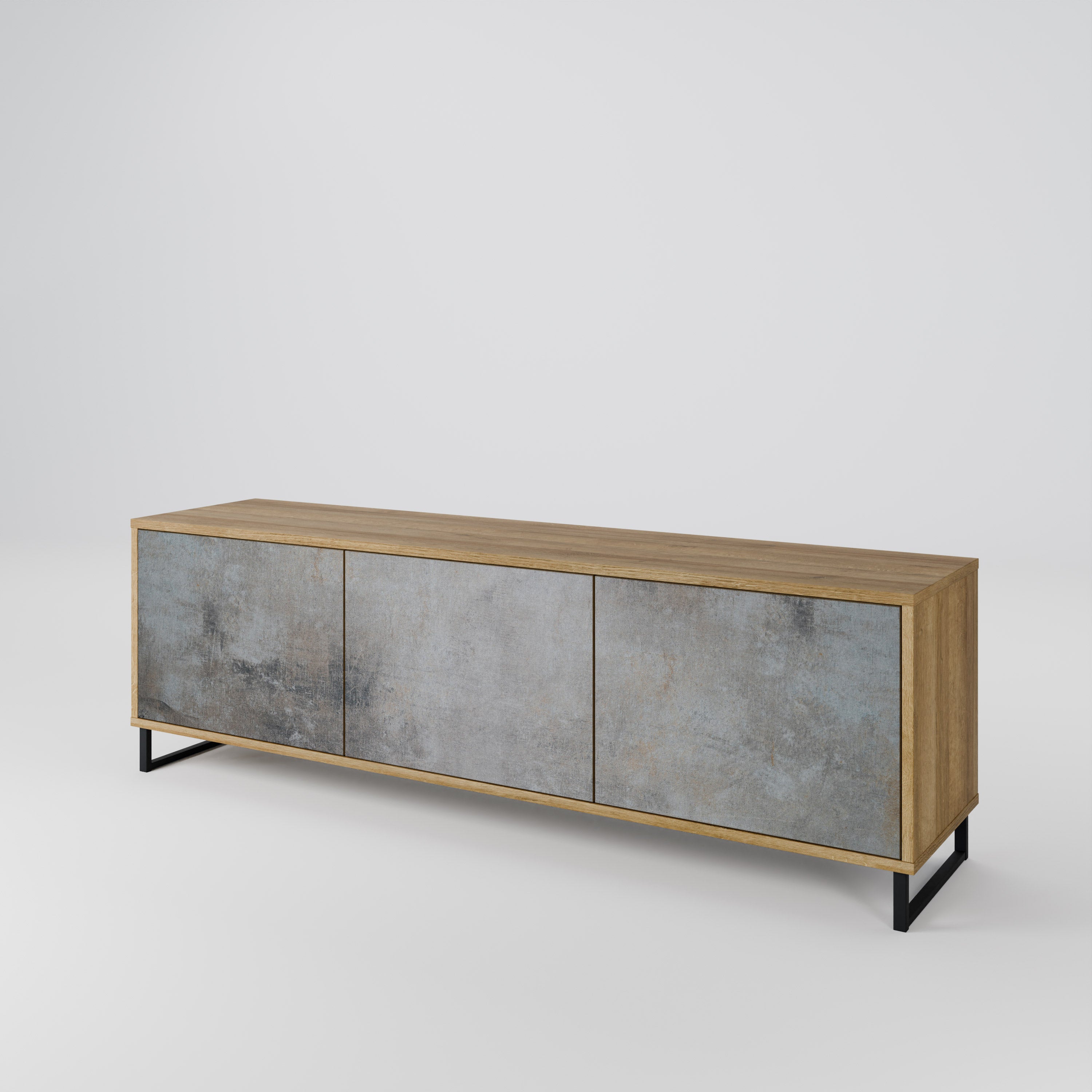 CONCRETE WALL TV-bänk med 3 dörrar