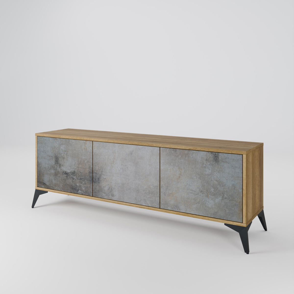 CONCRETE WALL TV-bänk med 3 dörrar