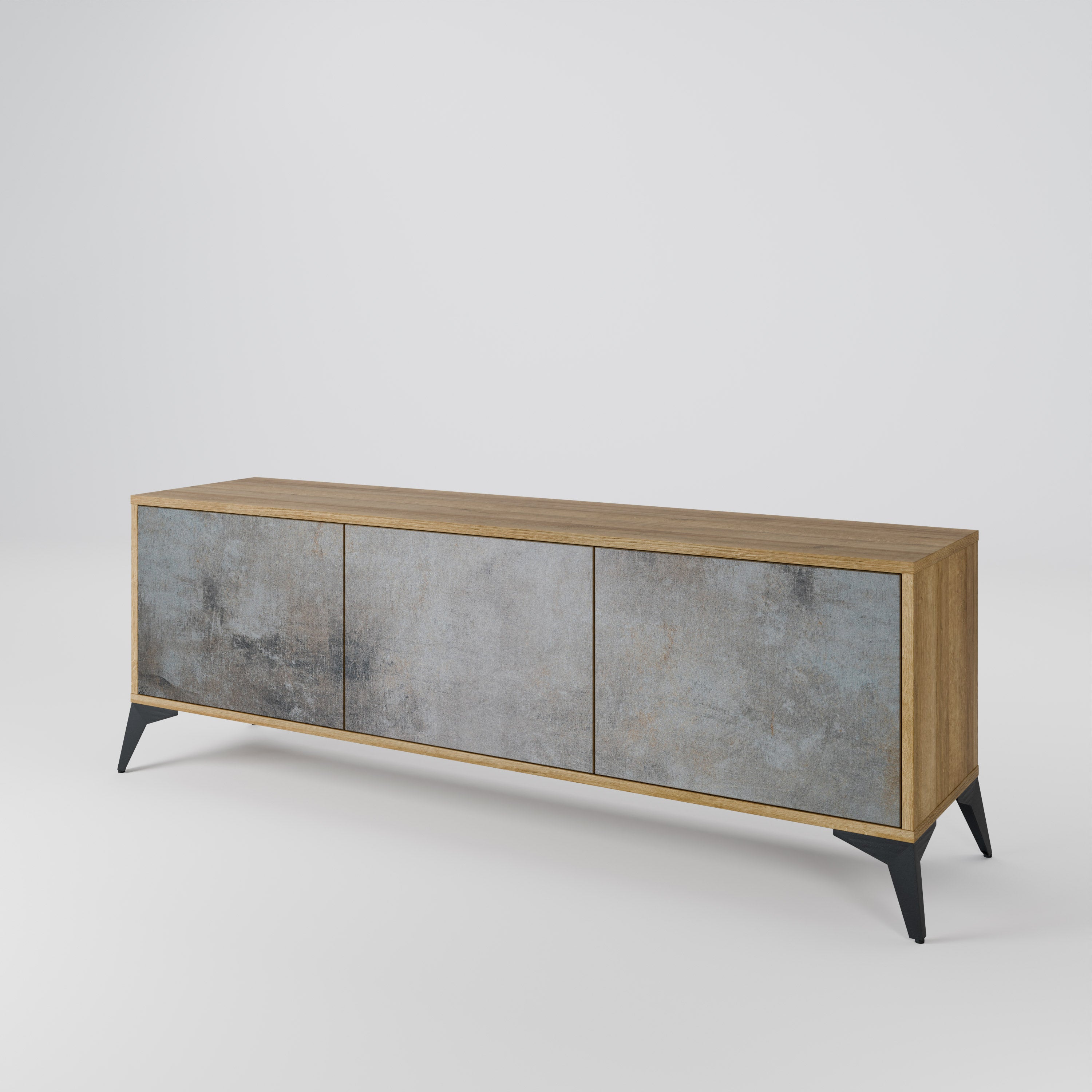 CONCRETE WALL TV-bänk med 3 dörrar