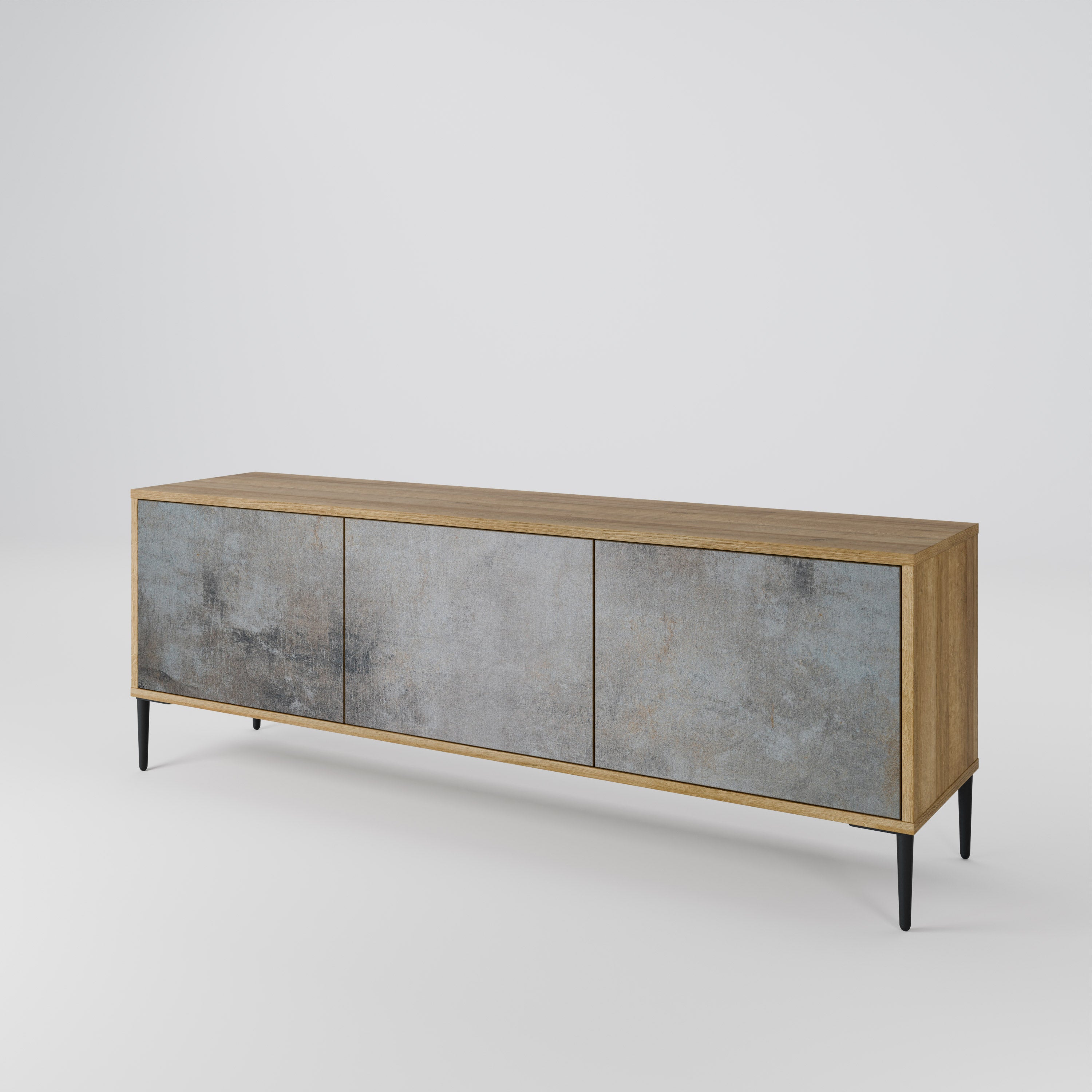 CONCRETE WALL TV-bänk med 3 dörrar