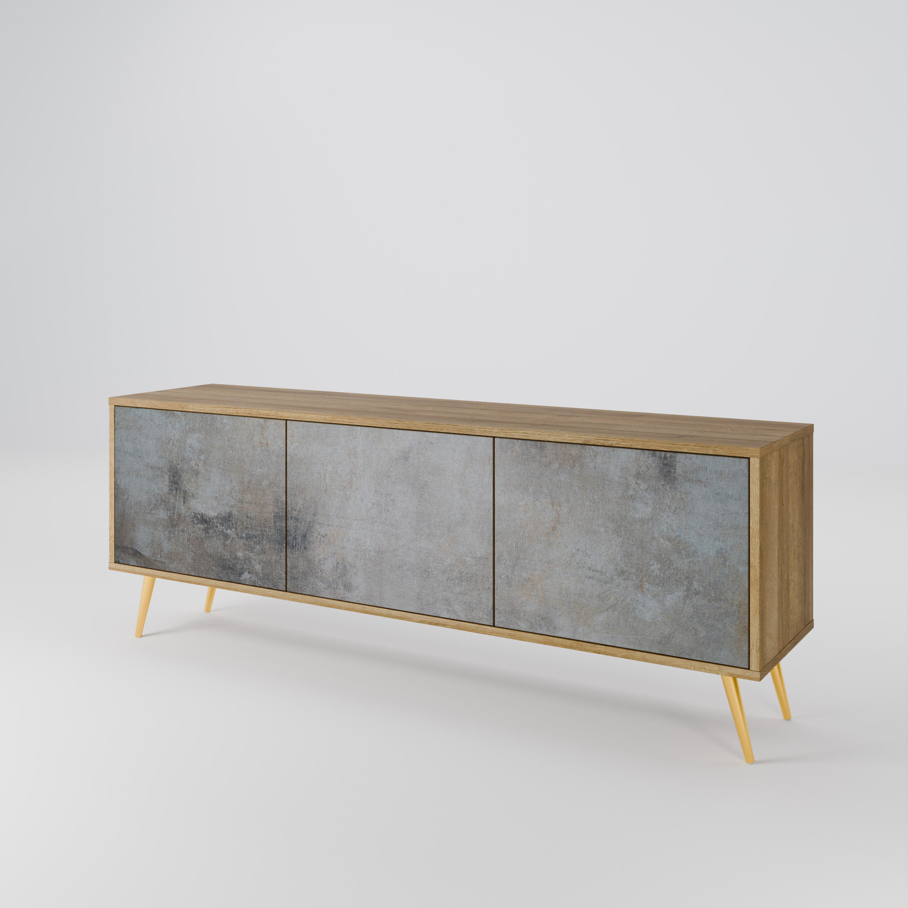 CONCRETE WALL TV-bänk med 3 dörrar
