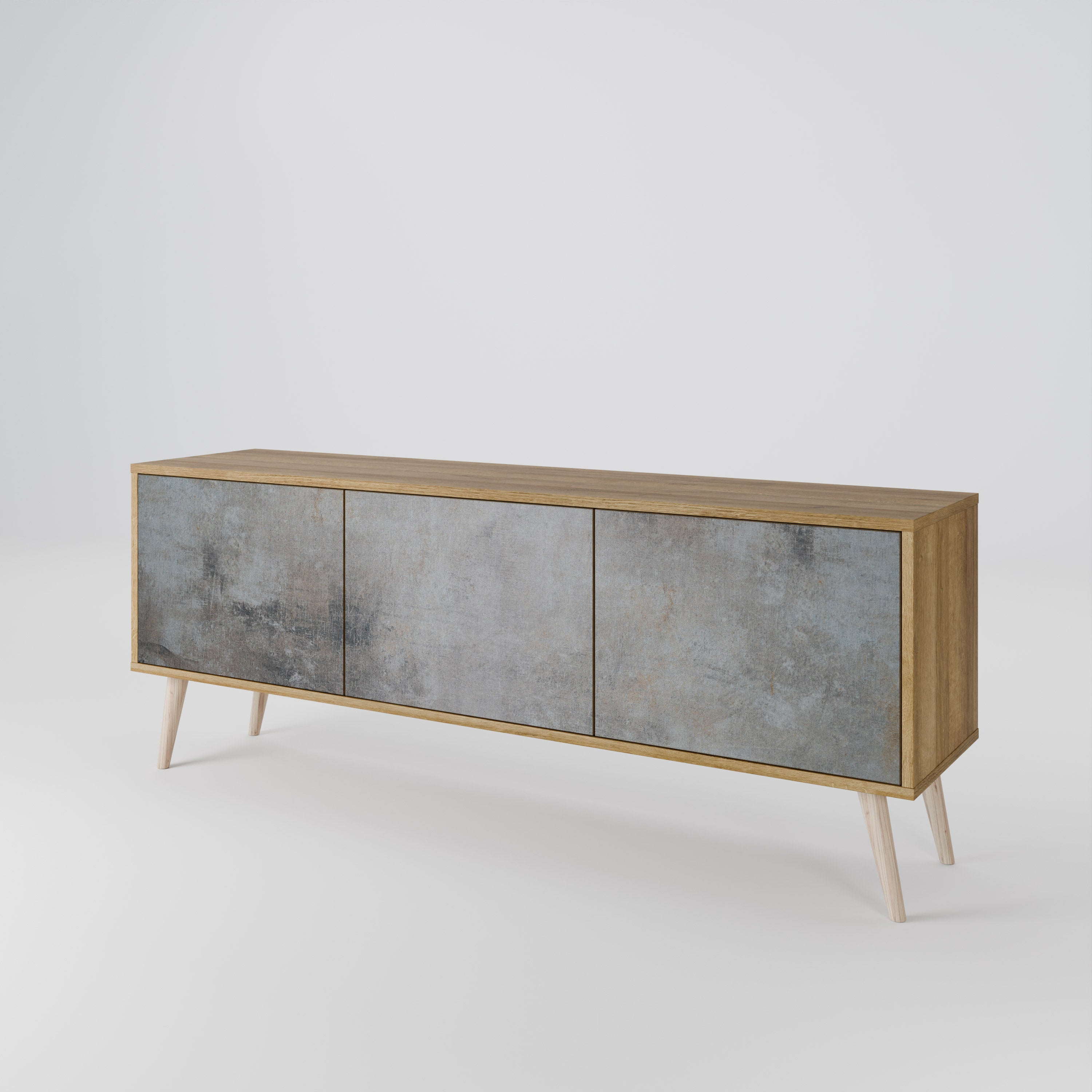 CONCRETE WALL TV-bänk med 3 dörrar