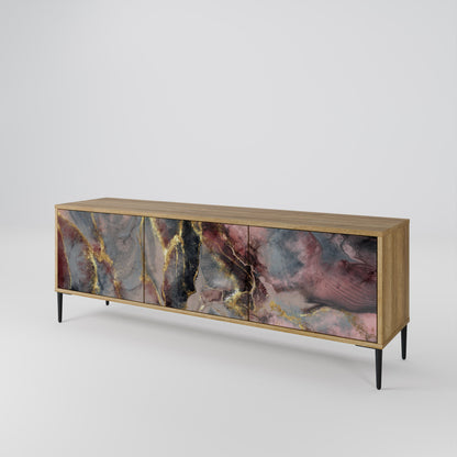 GOLDEN TIDES 3-Door TV Stand in Oak Effect