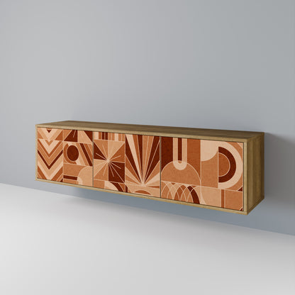 PRISM MOSAIC TV-bänk med 3 dörrar i ekeffekt