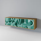 HARMONIC GRID TV-bänk med 3 dörrar i ekeffekt