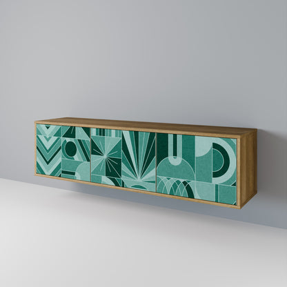 HARMONIC GRID TV-bänk med 3 dörrar i ekeffekt