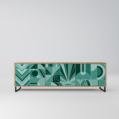 HARMONIC GRID TV-bänk med 3 dörrar i ekeffekt