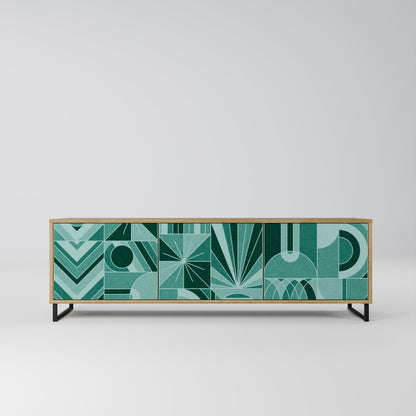 HARMONIC GRID TV-bänk med 3 dörrar i ekeffekt