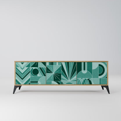 HARMONIC GRID TV-bänk med 3 dörrar i ekeffekt