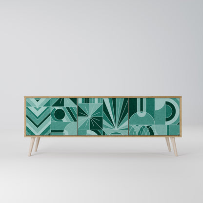 HARMONIC GRID TV-bänk med 3 dörrar i ekeffekt