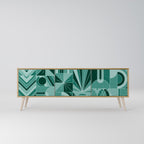 HARMONIC GRID TV-bänk med 3 dörrar i ekeffekt