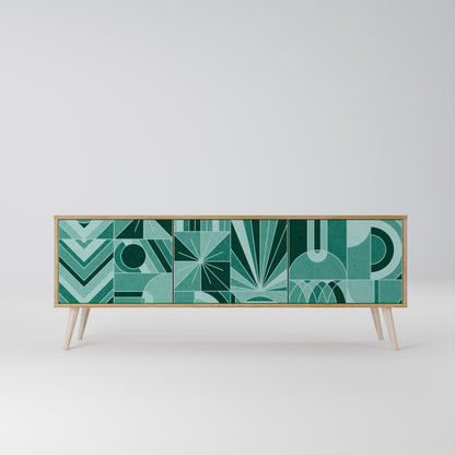 HARMONIC GRID TV-bänk med 3 dörrar i ekeffekt