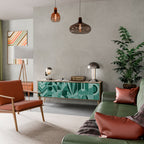 HARMONIC GRID TV-bänk med 3 dörrar i ekeffekt