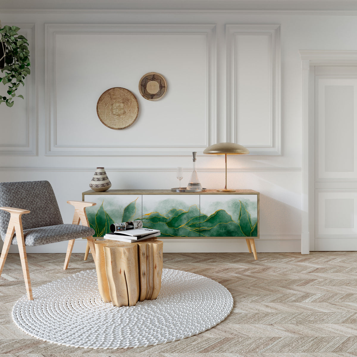EXPENSIVE NATURE TV-bänk med 3 dörrar
