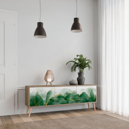 EXPENSIVE NATURE TV-bänk med 3 dörrar i ekeffekt