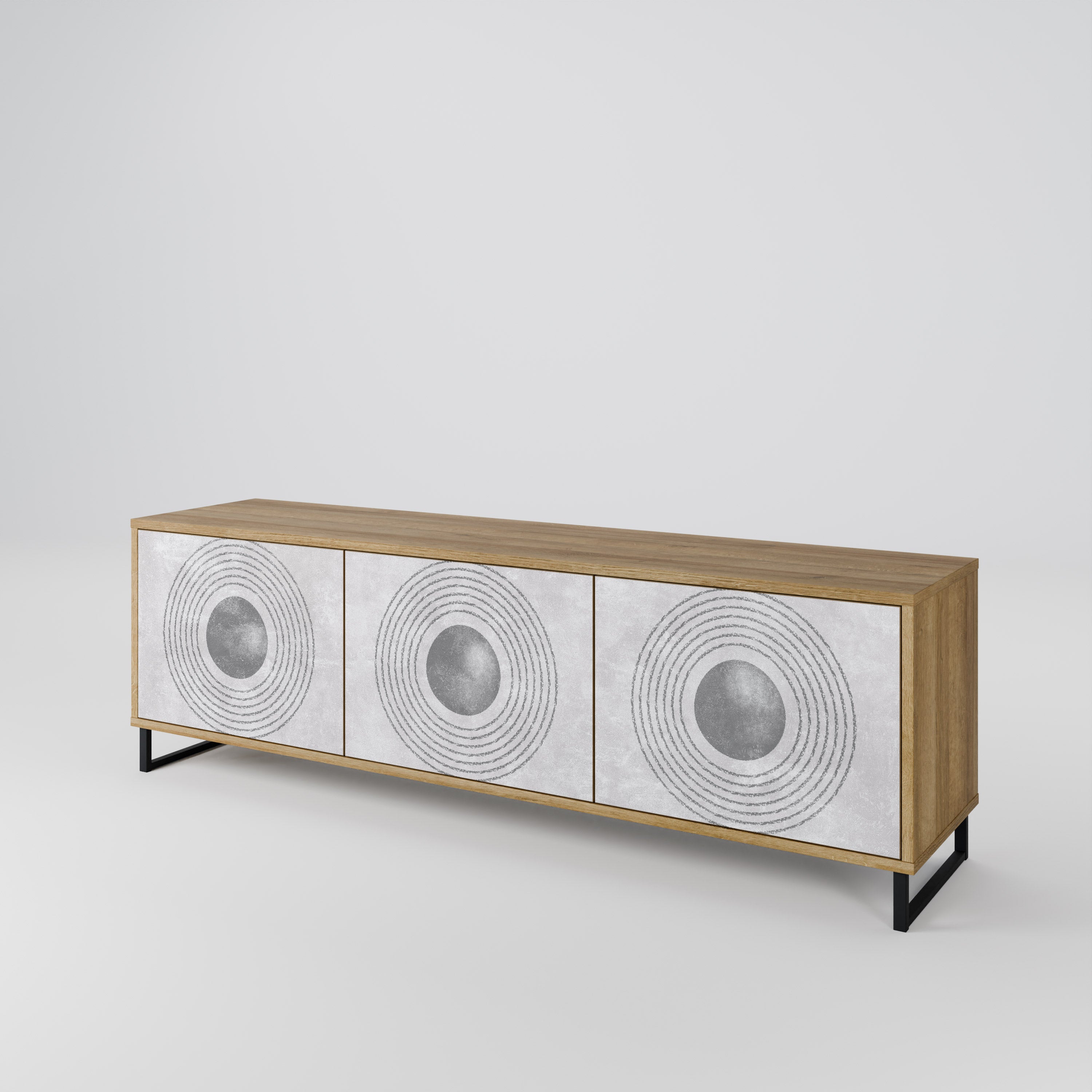 SOLID CIRCLES TV-bänk med 3 dörrar