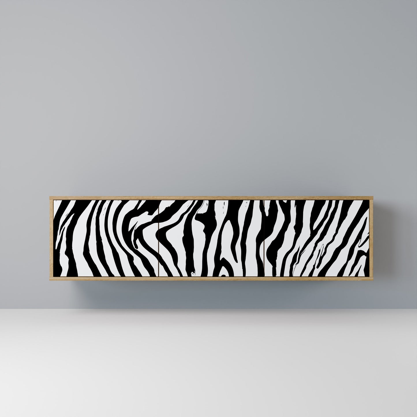 SPLENDID ZEBRA TV-bänk med 3 dörrar i ekeffekt