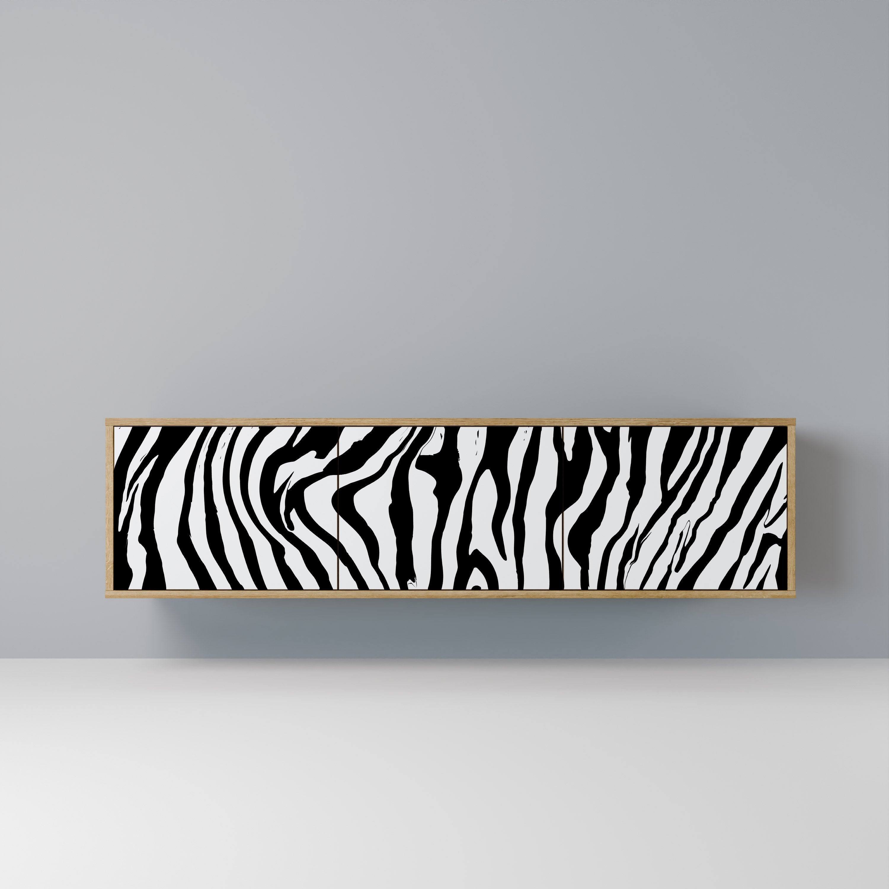 SPLENDID ZEBRA TV-bänk med 3 dörrar i ekeffekt