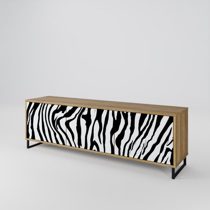 SPLENDID ZEBRA TV-bänk med 3 dörrar i ekeffekt