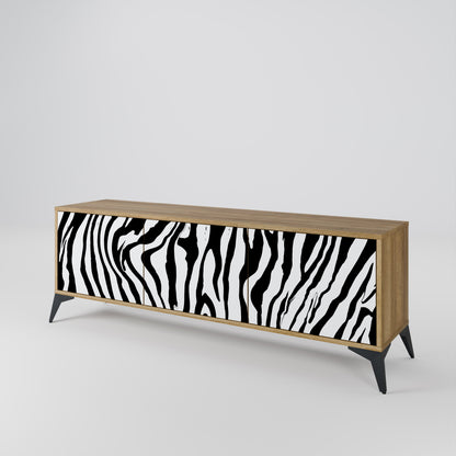 SPLENDID ZEBRA TV-bänk med 3 dörrar i ekeffekt