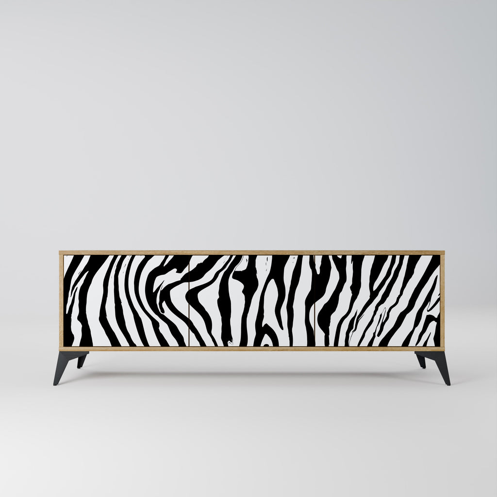 SPLENDID ZEBRA TV-bänk med 3 dörrar i ekeffekt