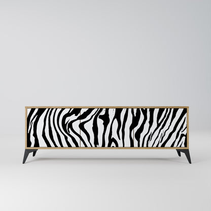 SPLENDID ZEBRA TV-bänk med 3 dörrar i ekeffekt