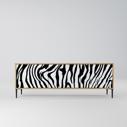 SPLENDID ZEBRA TV-bänk med 3 dörrar i ekeffekt