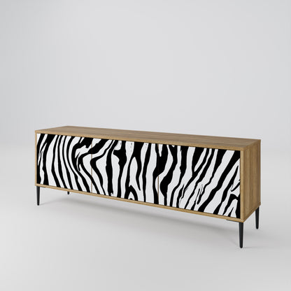 SPLENDID ZEBRA TV-bänk med 3 dörrar i ekeffekt