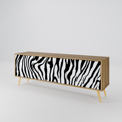 SPLENDID ZEBRA TV-bänk med 3 dörrar i ekeffekt